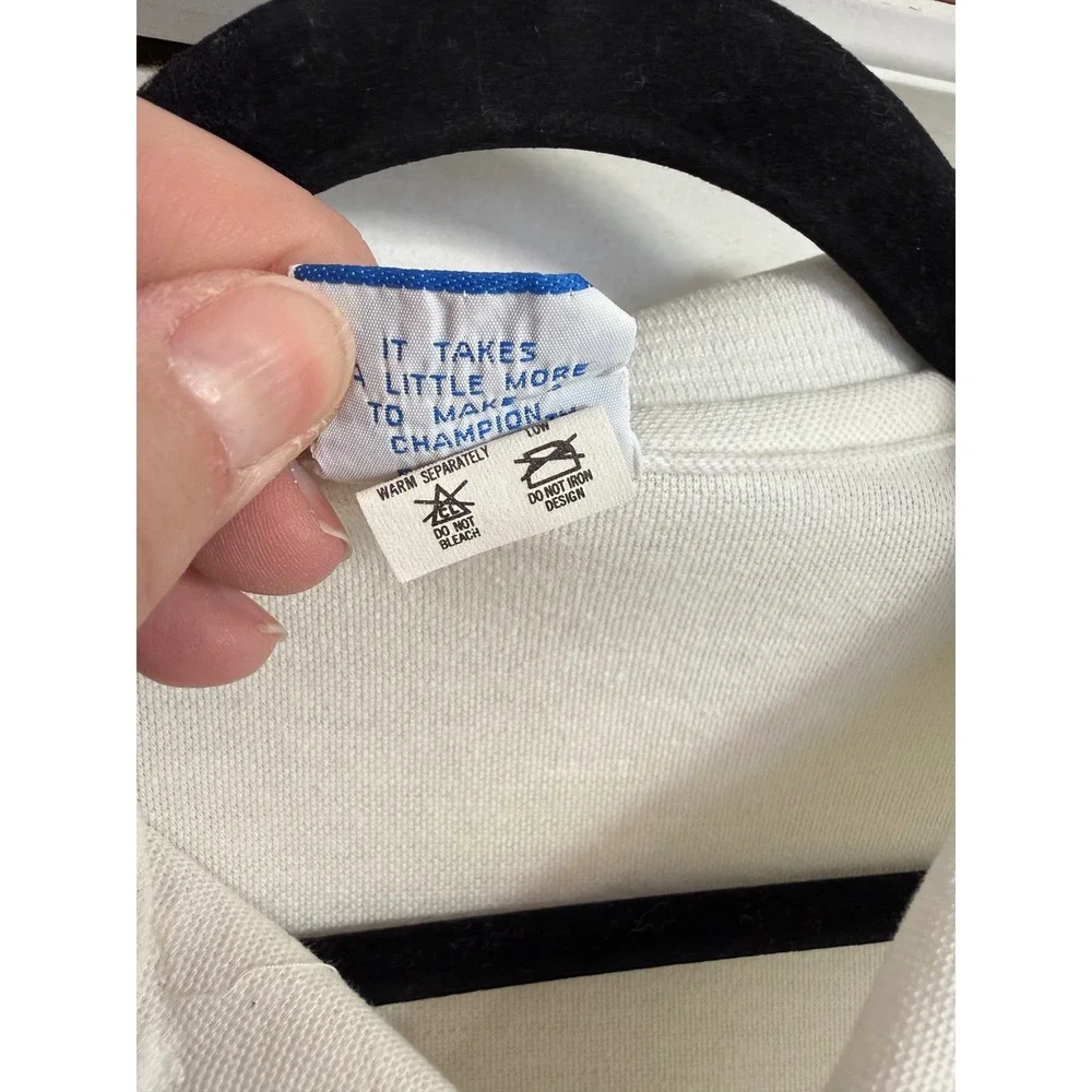 Vtg Champion Lincoln Trail Golf Polo Shirt Mens Large White USA Statesman spot‎